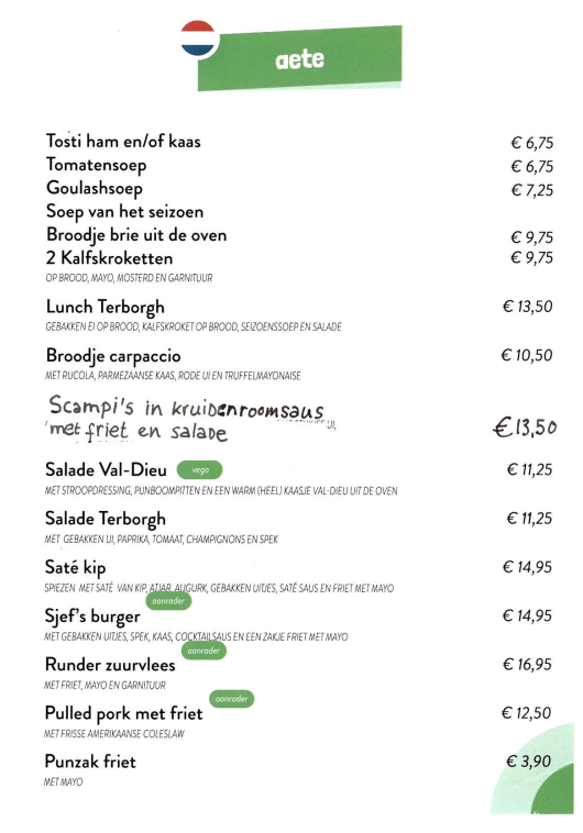 menu Gasterij Terborgh 2023